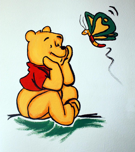 Malerei Winnie Pooh auf Kinderzimmerwand, privat